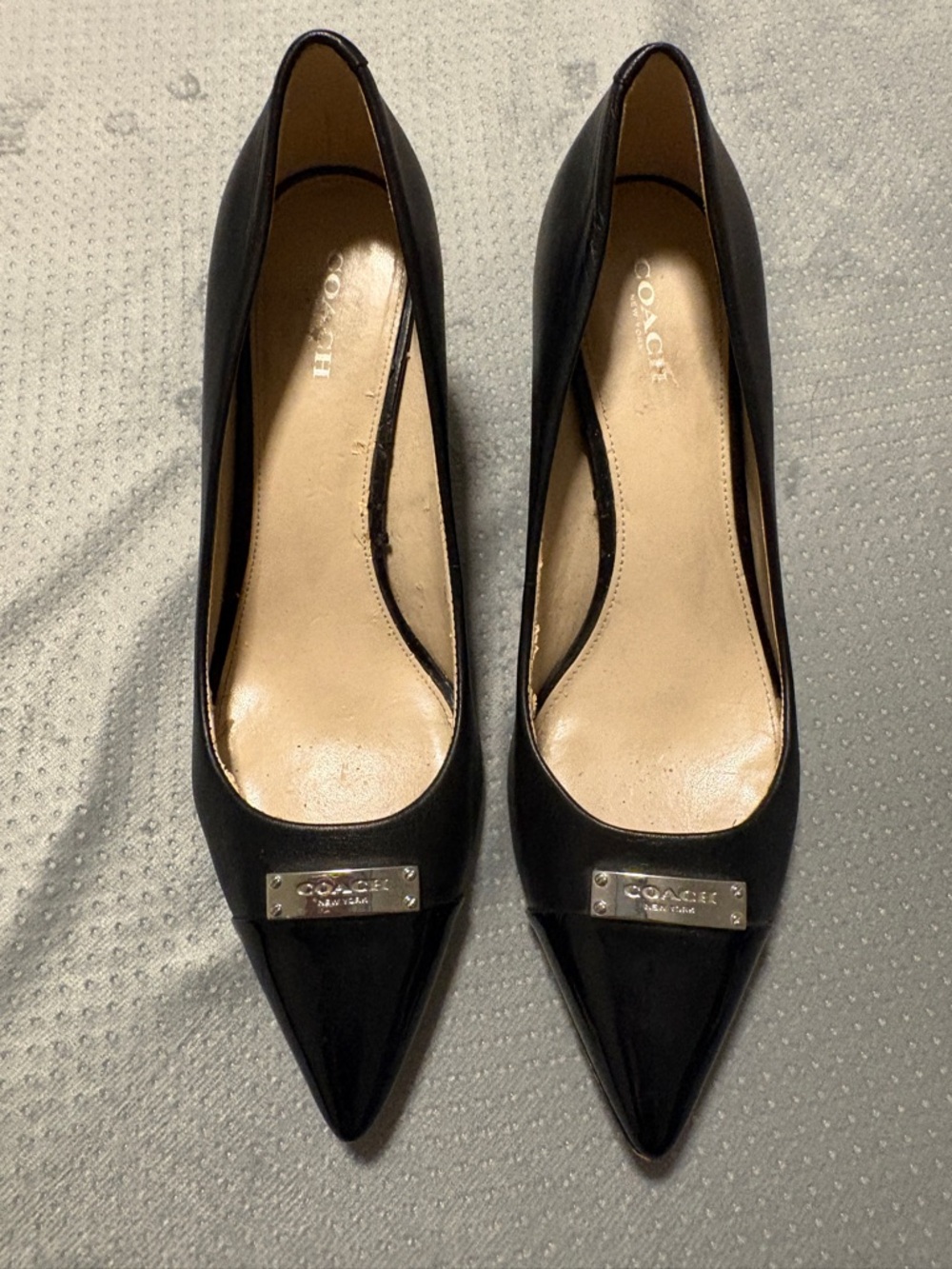Coach Pumps with Patent Toe Cap Sz 9.5